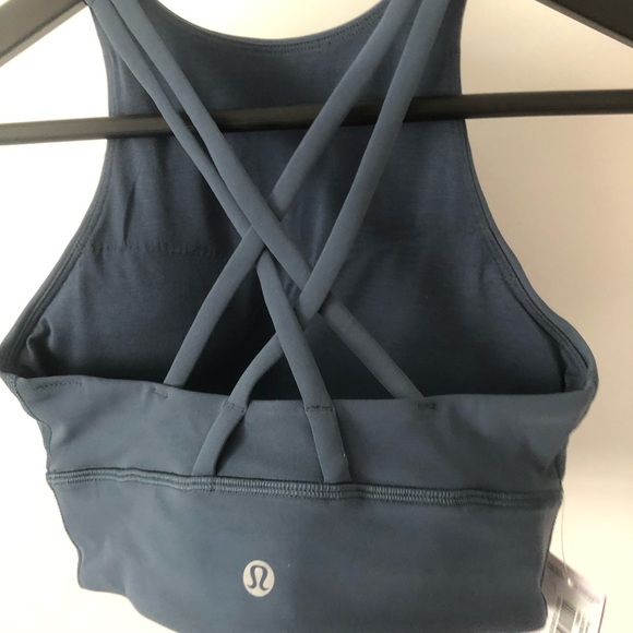 BNWT Energy Bra High Neck Long Line - Iron Blue - Picture 3 of 5